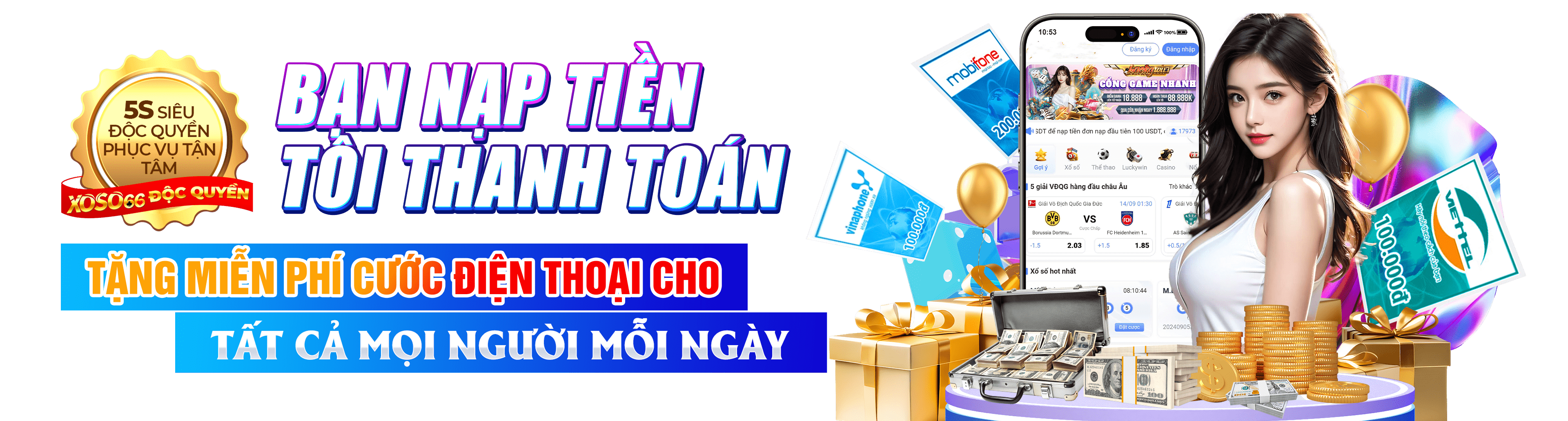 Hình ảnh quảng cáo của casieuno hiển thị nền tảng và các lợi ích